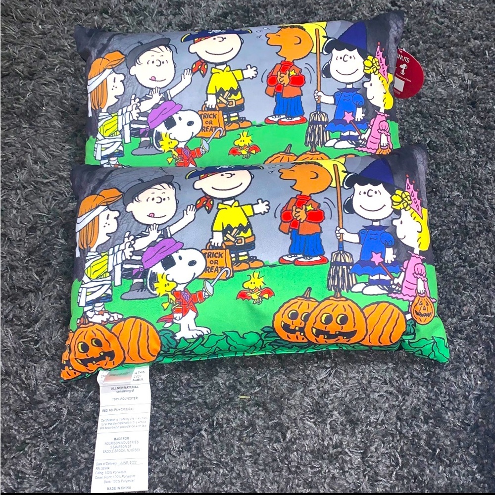 Set of 2 - Peanuts Snoopy and Friends Halloween Pillows